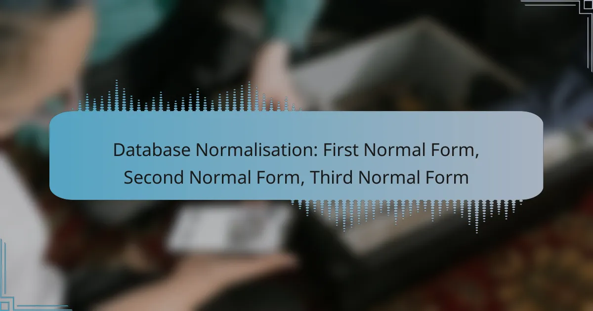 Database Normalisation: First Normal Form, Second Normal Form, Third Normal Form