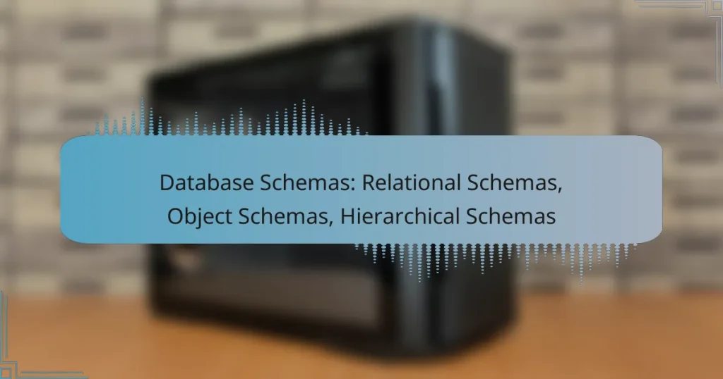 Database Schemas: Relational Schemas, Object Schemas, Hierarchical Schemas