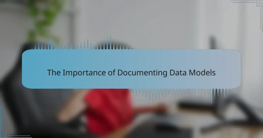 The Importance of Documenting Data Models