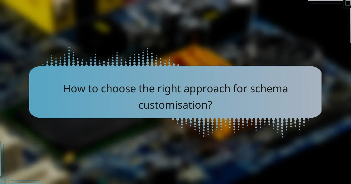 How to choose the right approach for schema customisation?