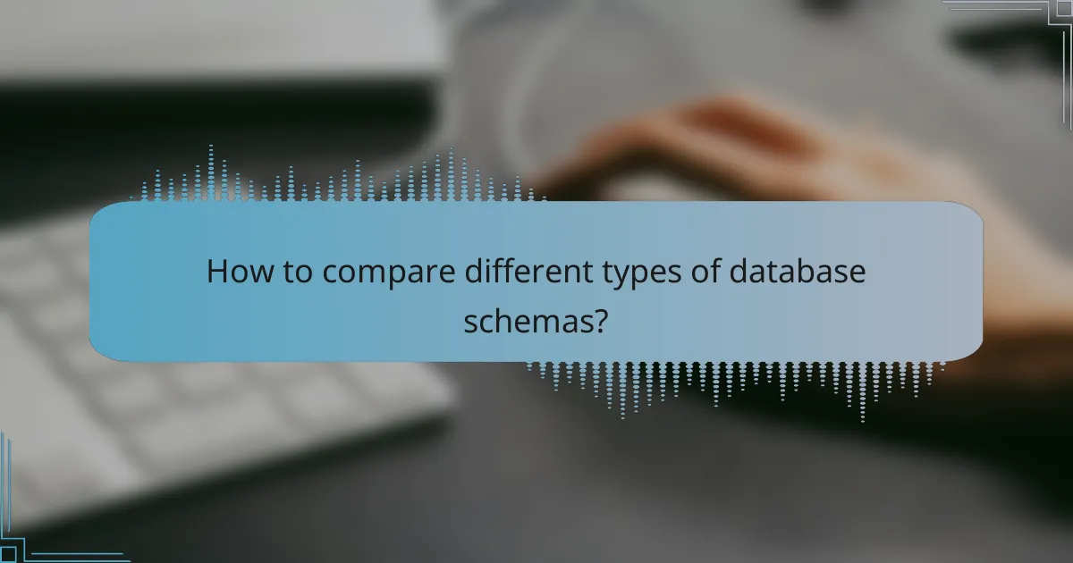 How to compare different types of database schemas?
