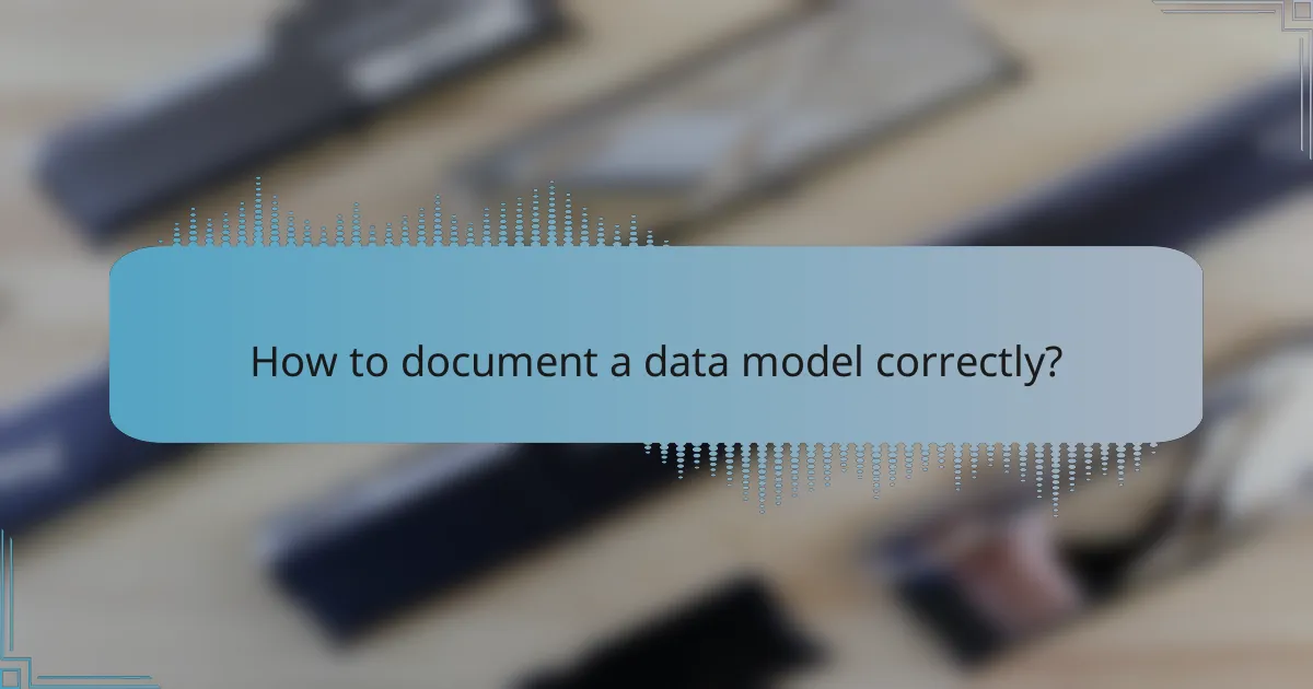 How to document a data model correctly?