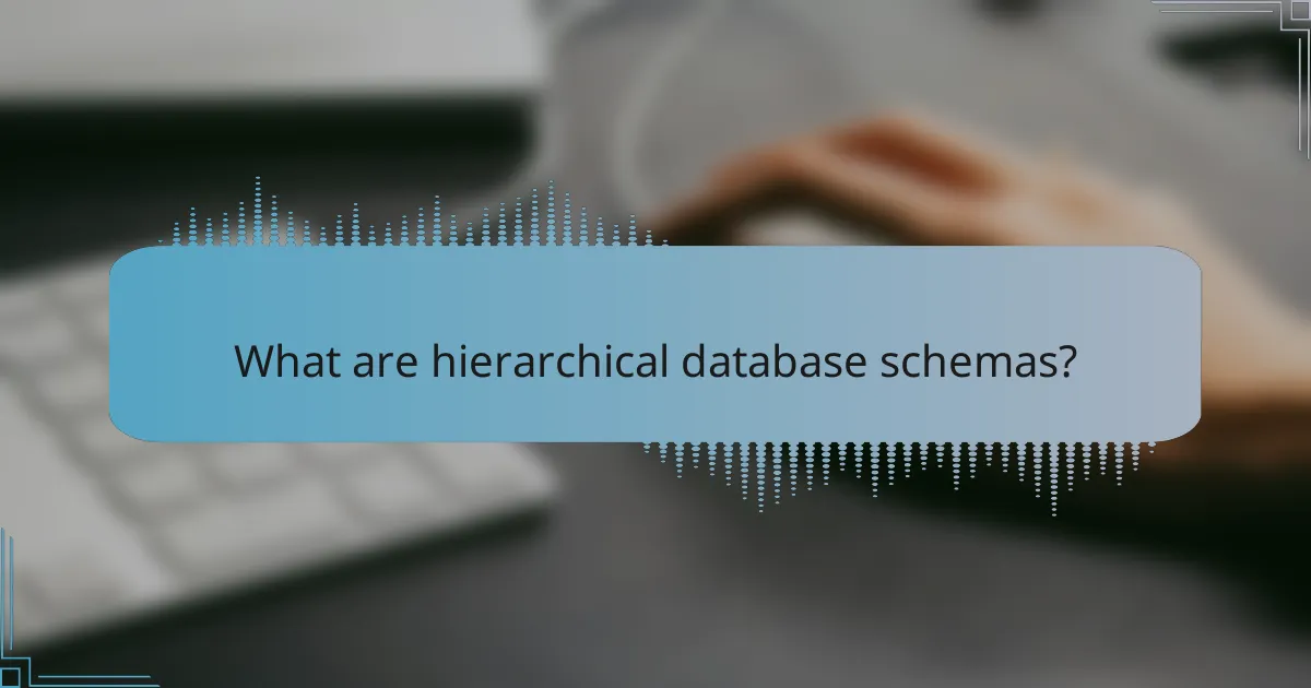 What are hierarchical database schemas?