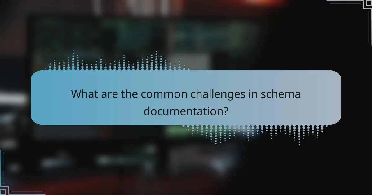 What are the common challenges in schema documentation?