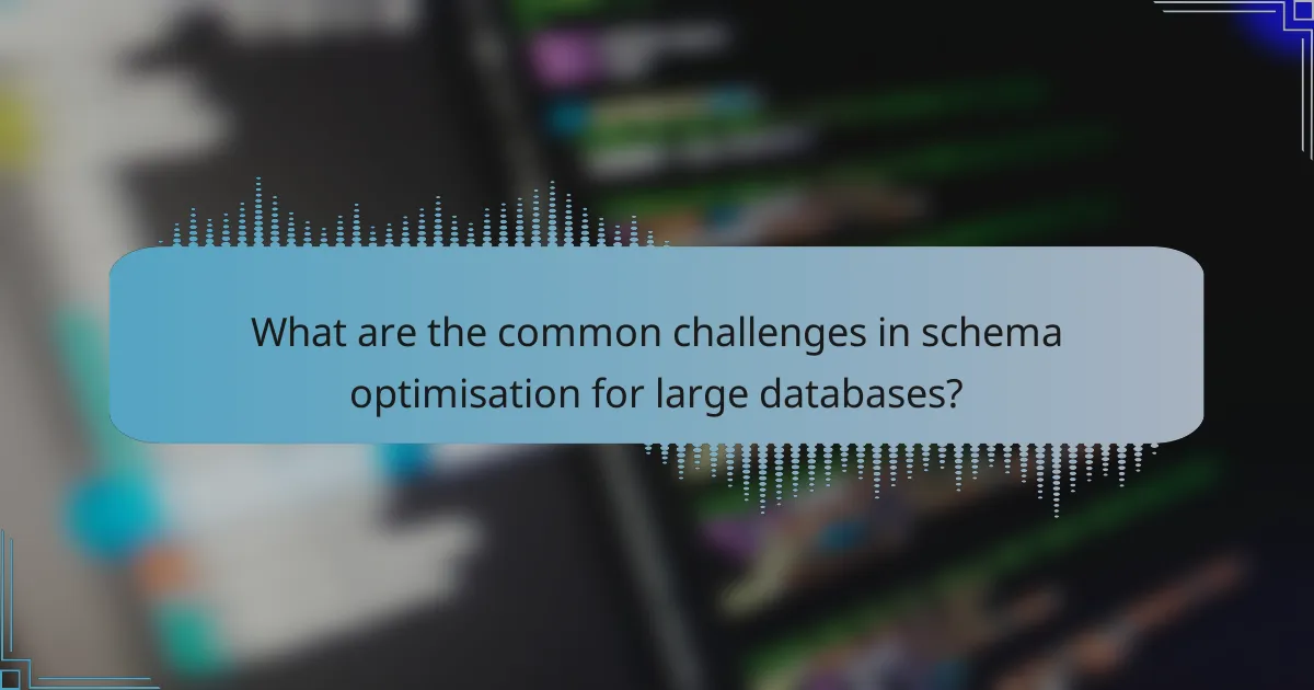 What are the common challenges in schema optimisation for large databases?