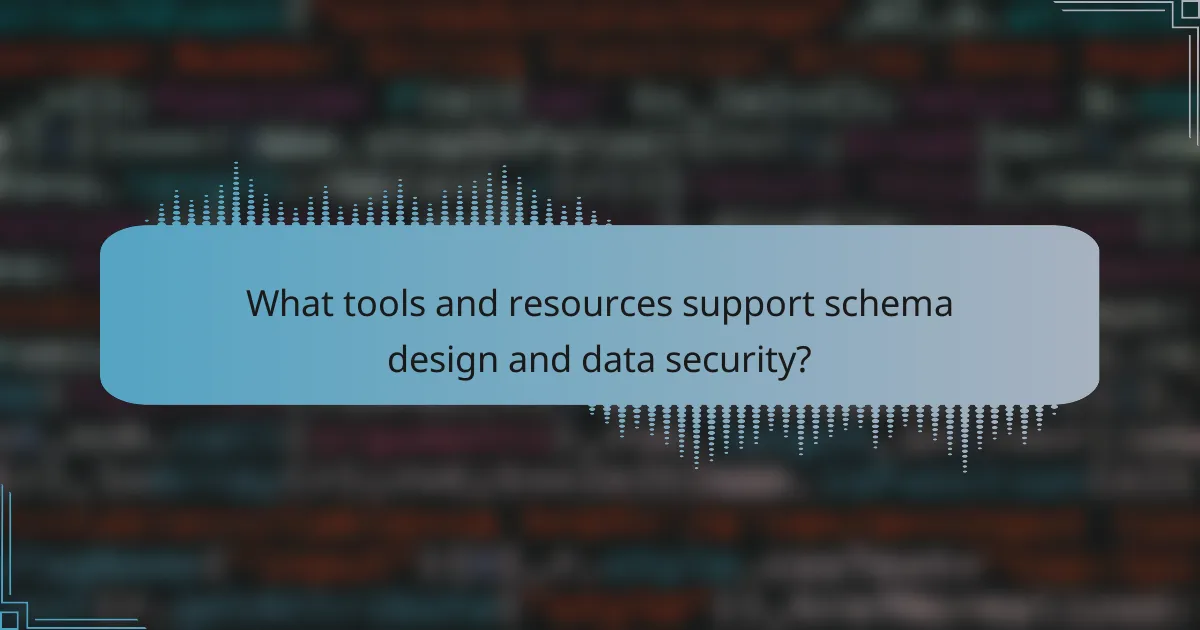 What tools and resources support schema design and data security?